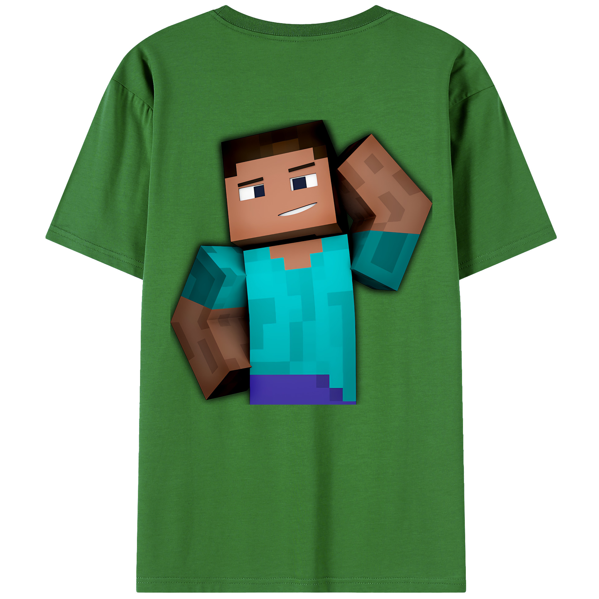 （画像用） マインクラフト ブロックの世界 Minecraft MC Block world レディース半袖Tシャツ(バックプリント)
